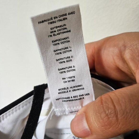 Helmut Lang Straight Leg Slit Pants 8 Black Stretch Designer Corporate - Picture 12 of 14